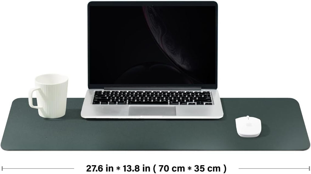 Cork Desk Mat - Dual-Sided Desk Pad for Office and Home - Desk Organization and Accessories - Ideal for Large Mouse Pad and Desk Mats on Top of Desks(Dark Green,27.6"x 13.8")