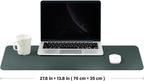 Cork Desk Mat - Dual-Sided Desk Pad for Office and Home - Desk Organization and Accessories - Ideal for Large Mouse Pad and Desk Mats on Top of Desks(Dark Green,27.6"x 13.8")