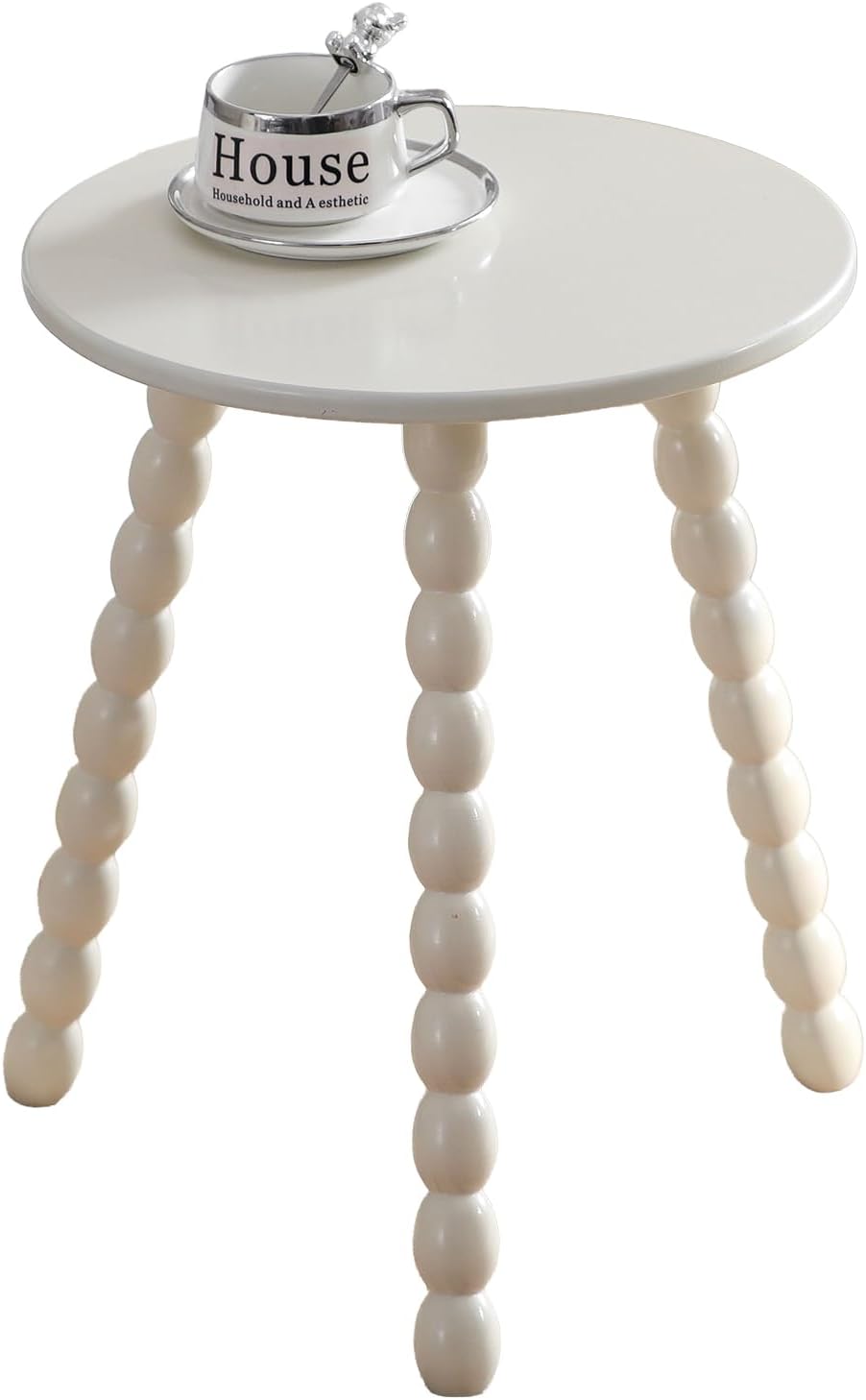 Solid Wood Small Side Table, Round End Table for Small Space, Accent Table Ni...