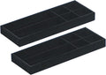 2Pcs Desk Drawer Storage Tray, Nightstand Organizer Tray, Necklace Bracelet Ring Earring Jewelry Display Tray, Grid Table Organizer Holder Tray for Sunglass, Phone, Watch, Perfume (6 grid)/Black