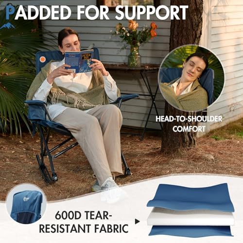 Portal Folding Outdoor Rocking Camping Chair, 350LBS Portable Rocker | 10s Fo...