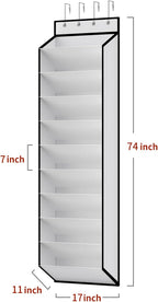 KEEPJOY 10 Tiers White Over Door Shoe Organizer Storage, Hanging Shoe Holder for Door with Large Deep Pockets, Fit 20-30 Pairs Shoe Rack for Sneakers, Boots. (White)