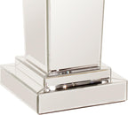 Howard Elliott Collection Tapered Mirrored Pedestal Accent Table, Elegant Modern Bed Side Style, Mirrored Finish Design, for Bedroom, Entryway or for Any Room, 15 x 15 x 36 Inch,