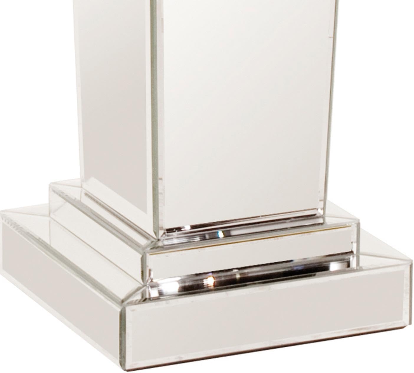 Howard Elliott Collection Tapered Mirrored Pedestal Accent Table, Elegant Modern Bed Side Style, Mirrored Finish Design, for Bedroom, Entryway or for Any Room, 15 x 15 x 36 Inch,