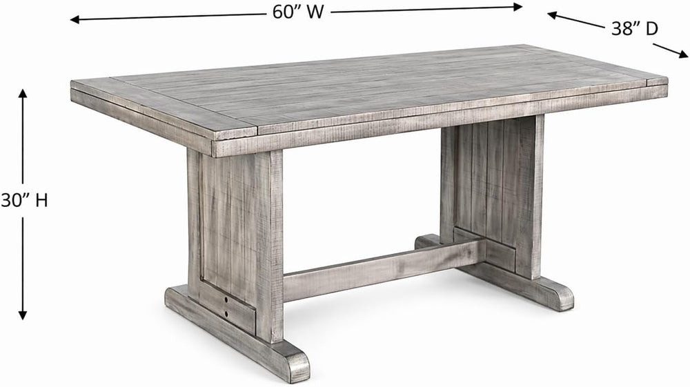 Pemberly Row Contemporary Wood Rectangular Dining Table, Gray Finish, 30'...