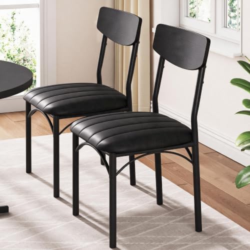 Jocoevol Dining Chairs Set of 4 - Upholstered Dining Room Chairs with PU Leat...
