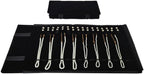 Velet Travel Jewelry Case Roll Bag Organizer for Necklace Bracelet Black Gray Velvet (Black with elastic)