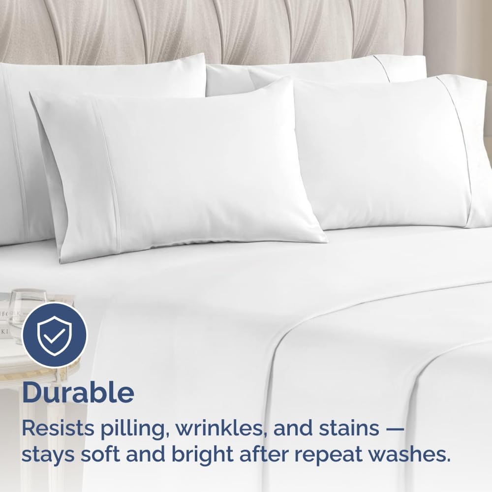 Standard Pillow Cases - 4 Pack - Super Soft Pillowcase Covers - Envelope Enclosure - Hotel Quality Pillow Protectors - Wrinkle Free, Shrink and Stain Resistant - Machine Washable - 20" x 26" (White)
