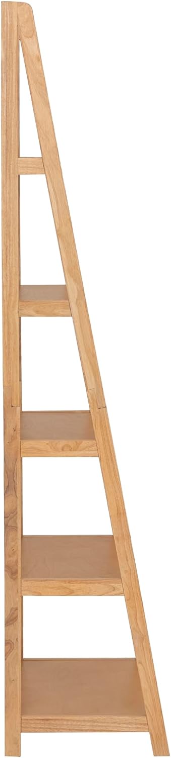 Linon Melissa Natural Wooden Five Shelf Ladder Bookcase