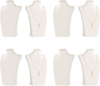 Necklace Bust Display Stand, Necklace Holder, Pendant Chain Necklace Organizer for Women (Beige Velvet, L 1PCS)
