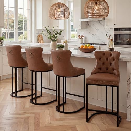 AQO Counter Height Bar Stools Set of 4 for Kitchen Island, Modern Bar Stools ...