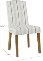 HomePop Classic Parsons Dining Chair - Blue Calypso Stripe (Set of 2)