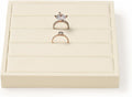 Oirlv Microfiber Velvet Ring Display Stand Small Ring Tray Showcase Jewelry Display Home Organizer(Beige)