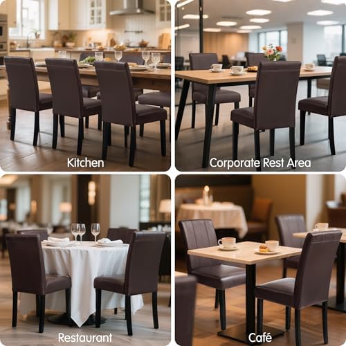 CHUN YI Dining Chairs Set of 4, Faux Leather Dining Room Chairs, Upholstered ...