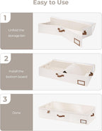 StorageWorks Extra Large Under Bed Storage Containers with Handles and Label Holder, 2 Pack Ultra-thick Fabric Underbed Bins, Closet Organizer for Clothes, Blankets, Sweater