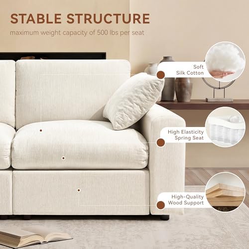 Ihanherry Cloud Sectional Couches for Living Room, 110" Large Modular Se...