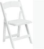 Flash Furniture Hercules Series Beechwood Folding Event Chairs with Padded Seats, Modern Wooden Folding Banquet Chairs, Set of 4, White