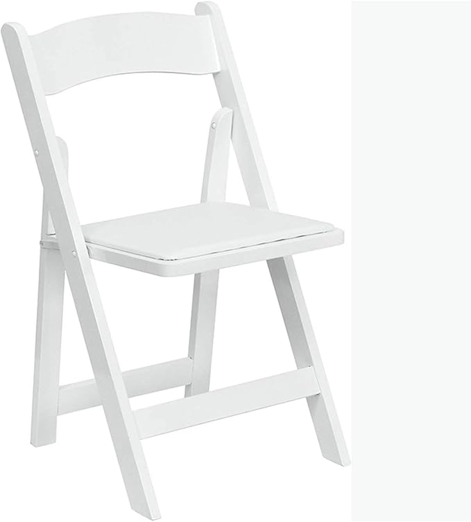 Flash Furniture Hercules Series Beechwood Folding Event Chairs with Padded Seats, Modern Wooden Folding Banquet Chairs, Set of 4, White
