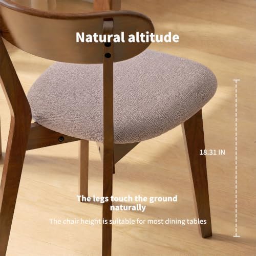 Mid Century Modern Walnut Dining Chairs Set of 2, FAS-Grade Oak, 400 lbs