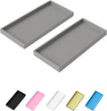 Vanity and Bathroom Tray, 9.8" ABS Countertop Organizer,Waterproof Vanity Tray for Toilet Tank,Perfume,Soap,Keys,Bathroom Accessories,Kitchen and Bath Trays,Non Slip Small Trays,Gray,2 Pack