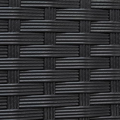 Yaheetech 9 Pcs Patio Dining Sets, Rattan Chairs w/Glass Table Black/Beige