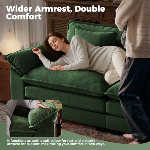 CDCASA 154" Modular Sectional Sofa, Comfy U-Shaped Cloud Couch with 2 Mo...