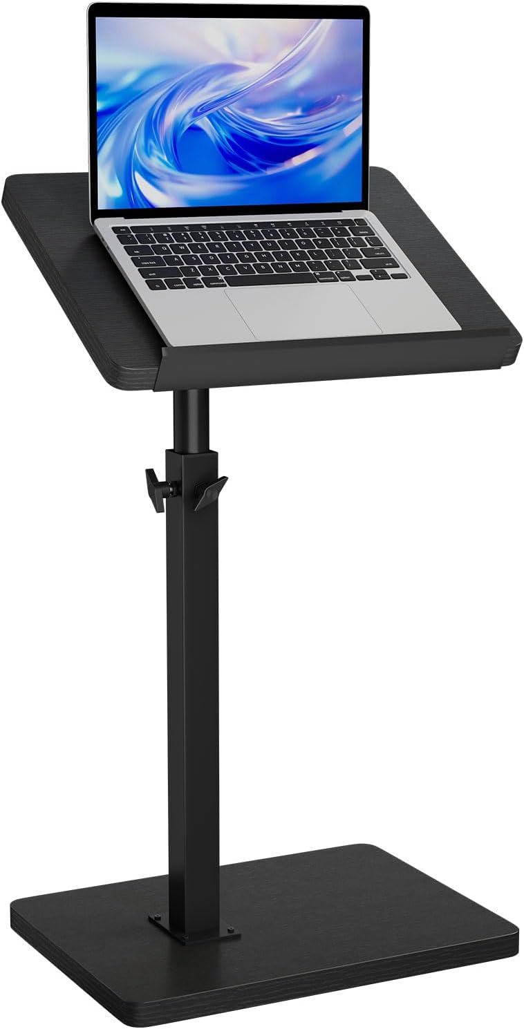 IBUYKE C Shaped Side Table, Angle Adjustable, 360° Swivel Height Adjustable E...