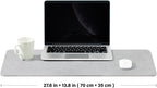 Distressed Leather Desk Mat - Non-Slip PU Desk Pad for Office and Home - Desk Organization and Accessories - Ideal for Large Mouse Pad and Desk Mats on Top of Desks(Ash Gray,27.6"x 13.8")