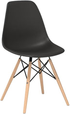 Furmax Modern Style Dining Chair Mid Century Modern DSW Chair, Shell Lounge Plastic Chair for Kitchen, Dining, Bedroom, Living Room Side Chairs Set of 4(Black)
