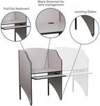 Flash Furniture Kevin Starter Student Study Carrel for Testing Centers and Classrooms, Starter Study Carrel Unit/Private Student Testing Desk, Gray