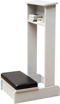 Prayer Bench for Kneeler Prayer Church Kneeling Stand Stool Prayer Table at Home Kneeling Chair 20x16.5x33 in Meditation Stool Church Table with Shelf and Kneeling Cushions(White)