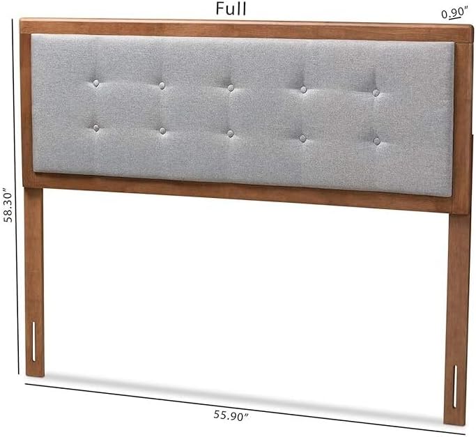 HomeStock Upholstered Headboard, Walnut Brown, Wall Mount, Mid-Century Modern...