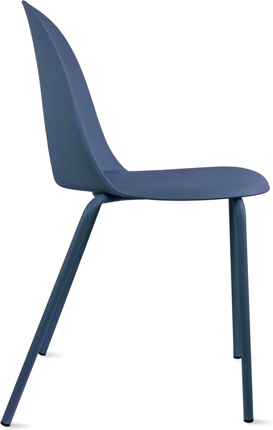 2xhome Set of 4 Modern Stackable Armless Dining Chairs | Plastic Shell Seat w...