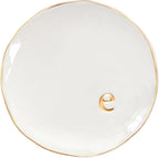 COLLECTIVE HOME - Ceramic Jewelry Tray, Decorative Trinket Dish for Rings Earrings Necklaces Bracelet Watch Keys, Birthday Mother's Day Christmas Gift for Women, 4.75", Glossy (e)