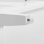 Crosley Furniture Silvia Stainless Steel Top Kitchen Island, Microwave Stand, Coffee Bar, with Shelves, White