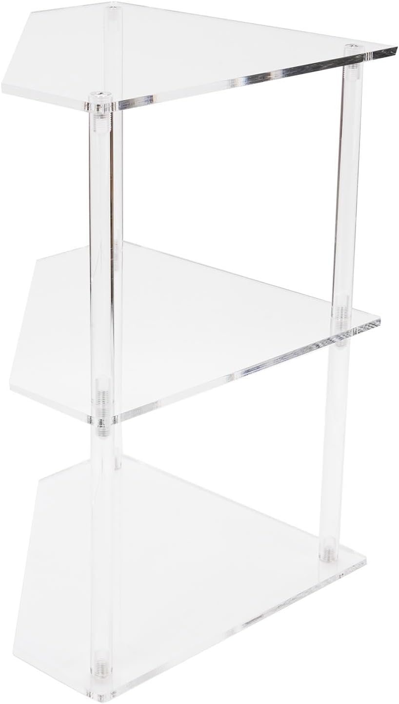 Acrylic Corner Side Table, 3 Tier Triangular End Table, Small Side for Living...