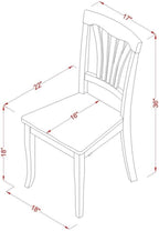East West Furniture DMAV5-OAK-W 5 Piece Dinette Set for 4 Includes a Round Dining Room Table with Dropleaf and 4 Kitchen Dining Chairs, 42x42 Inch, Oak