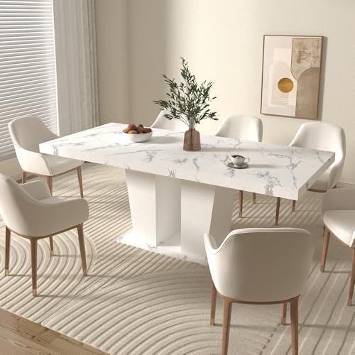 SSLine Rectangular Extendable Dining Table 63"-78.7" Large Conferen...