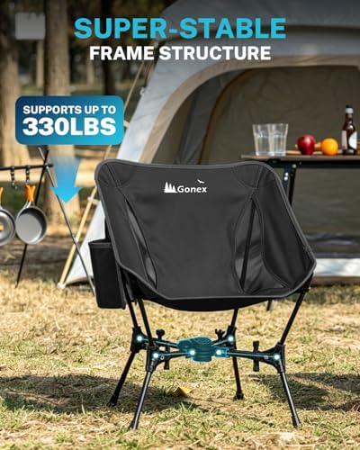 Gonex Portable Camping Chair, Compact Collapsible Backpacking Camp Chair