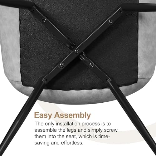Yaheetech Dining Chairs Set of 6 Mid Century Modern Kitchen Chairs Gray
