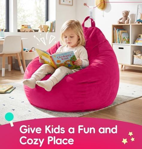 fond + found Small Bean Bag Chairs 2FT Comfy BeanBag Chair Velvet Fabric | Me...