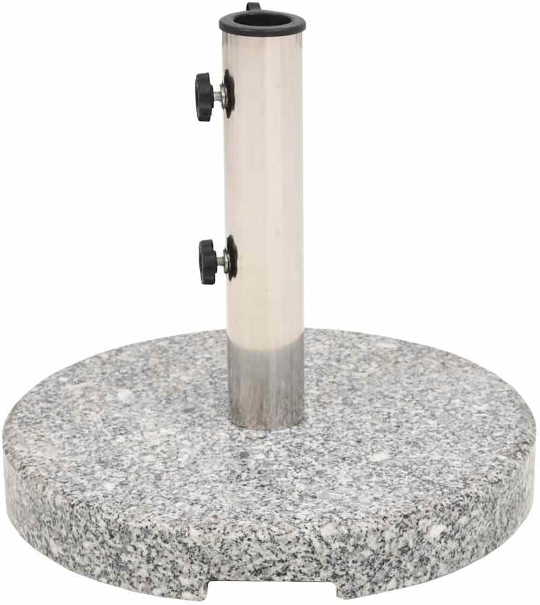 Polished Granite Parasol Stand, 66.1 lb Windproof Umbrella Base with Stainless Steel Handle, Adjustable Fit for Poles 1.5"/1.89", Supports Umbrellas up to 118" Diameter