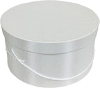 Sarah's Hat Boxes Classic White Hat Box – 12.75" x 6.5" (Dia. x Ht.) Handmade in USA – Odorless Non-Toxic Adhesive, Cording Handle – Premium Storage for Hats & Accessories