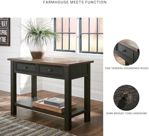 Signature Design by Ashley Tyler Creek Farmhouse Console Table, 2 Drawers | B...