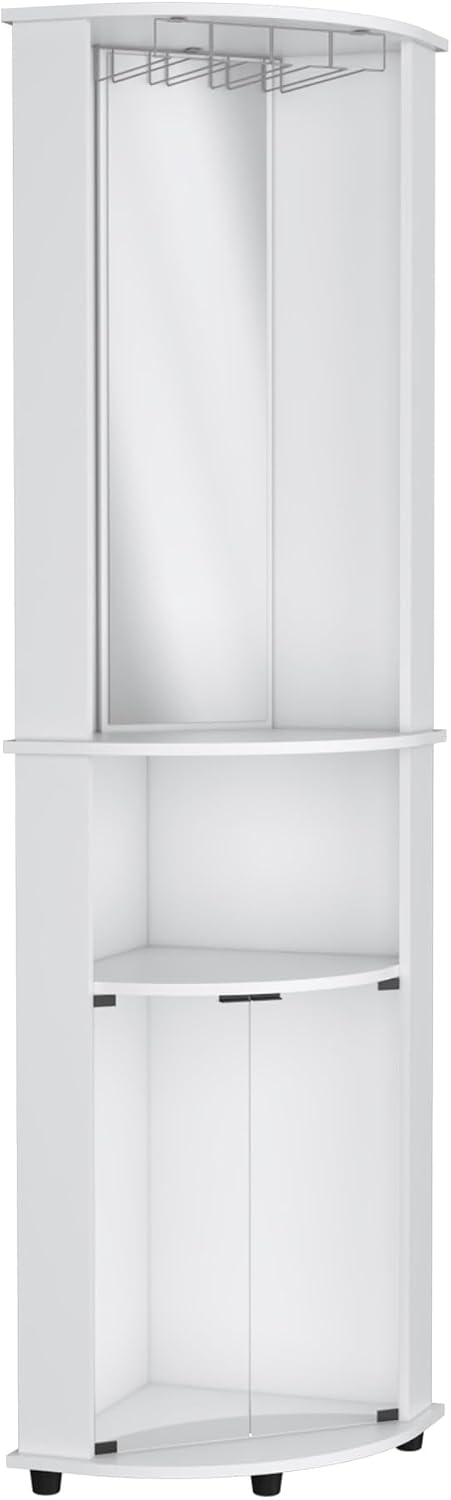 Corner Cabinet Unit with Wine Glass Rack and Lower Cabinet, Pantry Sideboard ...