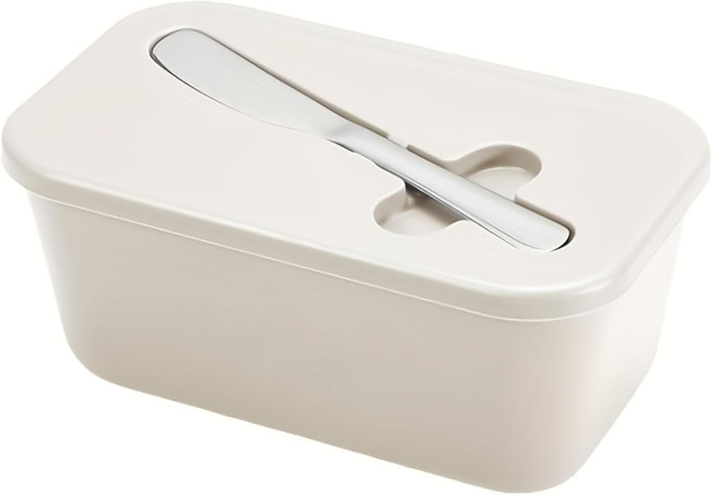 Premium BPA-Free Butter Dish with Lid & Stainless Steel Spreader – Airtight Kitchen Butter Keeper for Countertop & Refrigerator, Soft Spreadable Butter Storage, Perfect Gift for Home Cooking