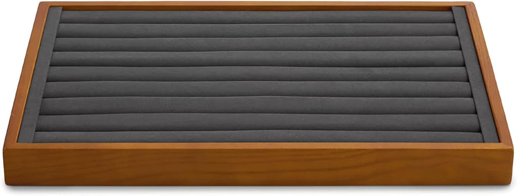 Oirlv Solid Wood Jewelry Tray Ring Earring Display Showcase Jewelry Organizer