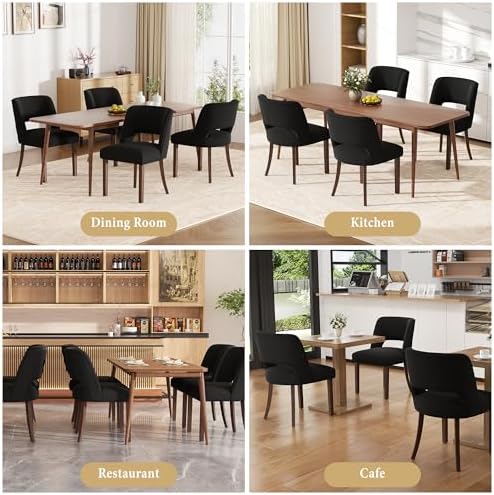 Dining Chairs Set of 6,Modern Dining Room Chairs with Thick Cushions,Linen Up...
