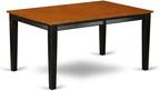 East West Furniture QUAN9-BCH-C 9 Piece Kitchen Table Set Includes a Rectangle Dining Table with Butterfly Leaf and 8 Linen Fabric Dining Room Chairs, 40x78 Inch, Black & Cherry