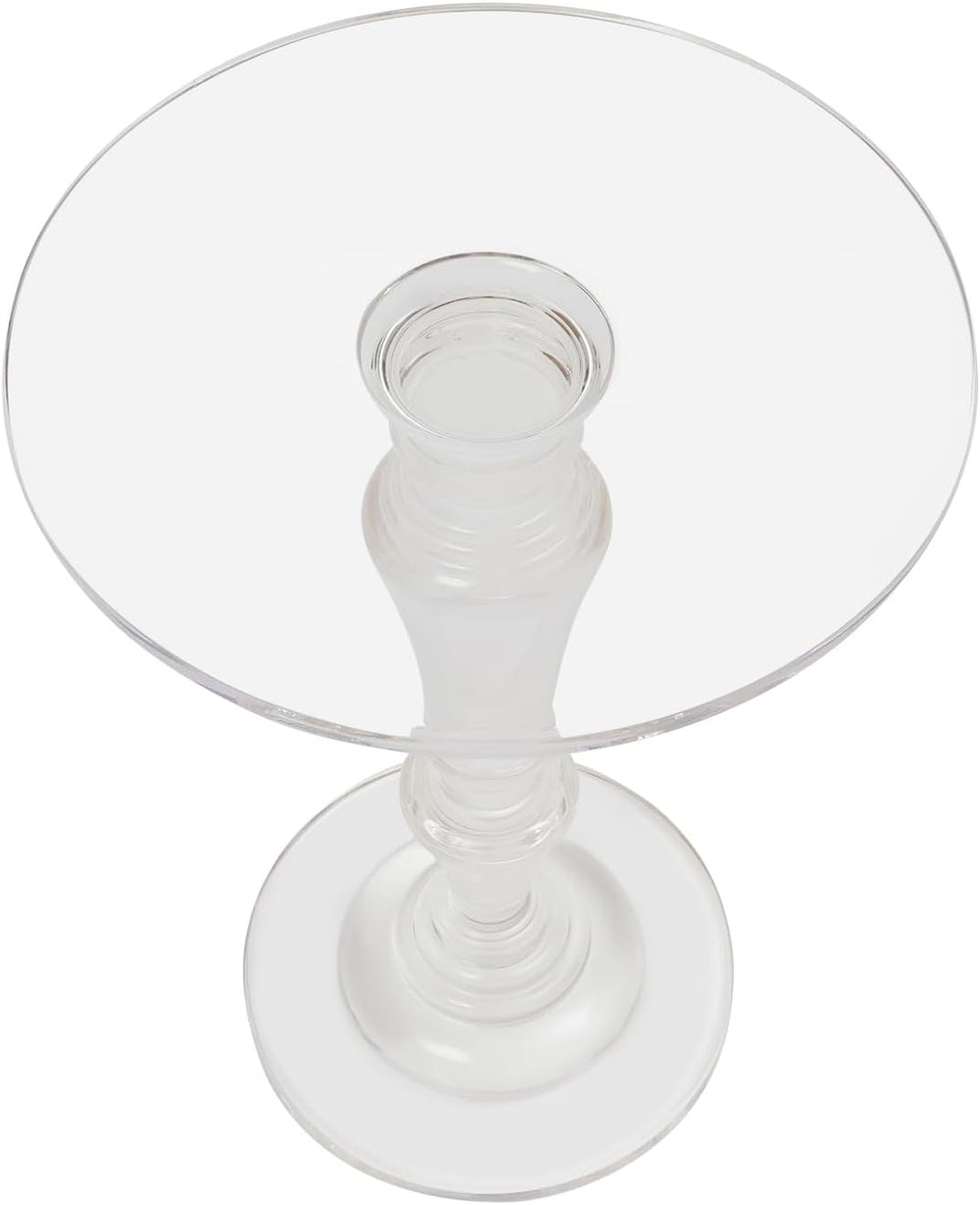 Acrylic End Table Clear Coffee Table with Round Tabletop, Multifuntional Side...